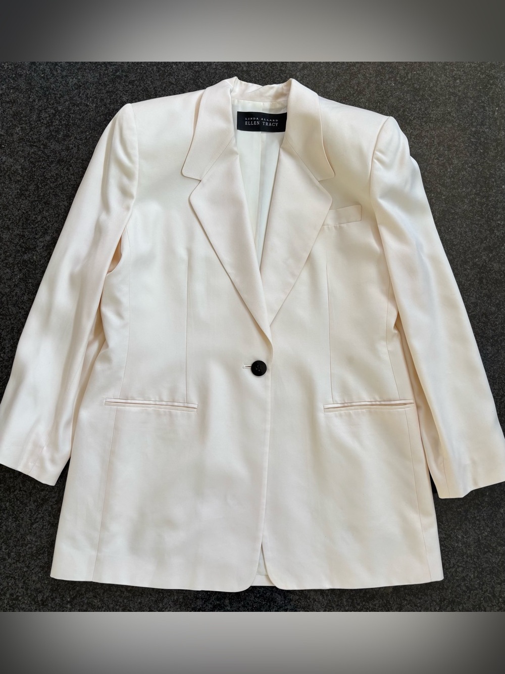 Linda Allard for Ellen Tracy – Ivory 100% Silk Pantsuit